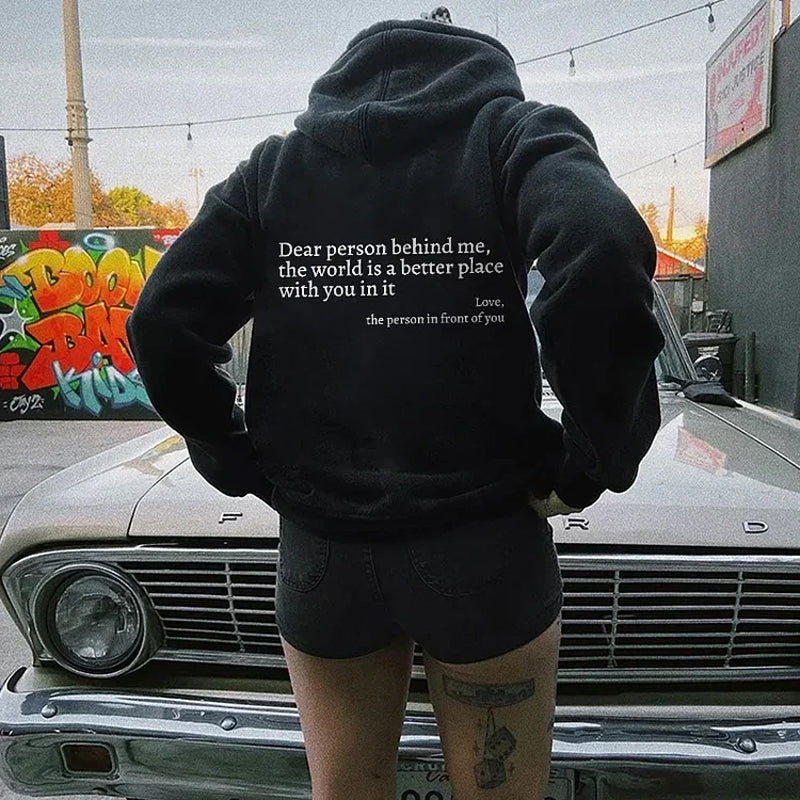 Oversize Hoodie mit Rückenaufdruck - Unisex Streetwear Mode-Schwarz-S-Luzern Mode