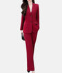 Eleganter Damen Business Anzug - Zweiteiliger Hosenanzug-Rot-XS-Luzern Mode