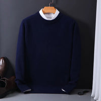 Herren Wollpullover Wintermode - Eleganter Strickpullover-Dunkelblau-S-Luzern Mode