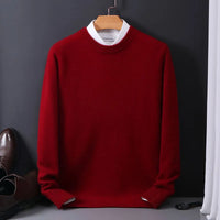 Herren Wollpullover Wintermode - Eleganter Strickpullover-Rot-S-Luzern Mode