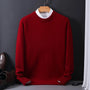 Herren Wollpullover Wintermode - Eleganter Strickpullover-Rot-S-Luzern Mode