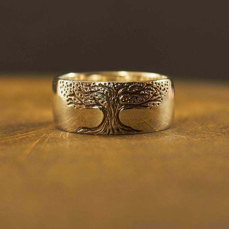 Ring für Damen | Silber | Gold | Lebensbaum | Stilvoll | Luxuriös-Gold-49mm-Luzern Mode