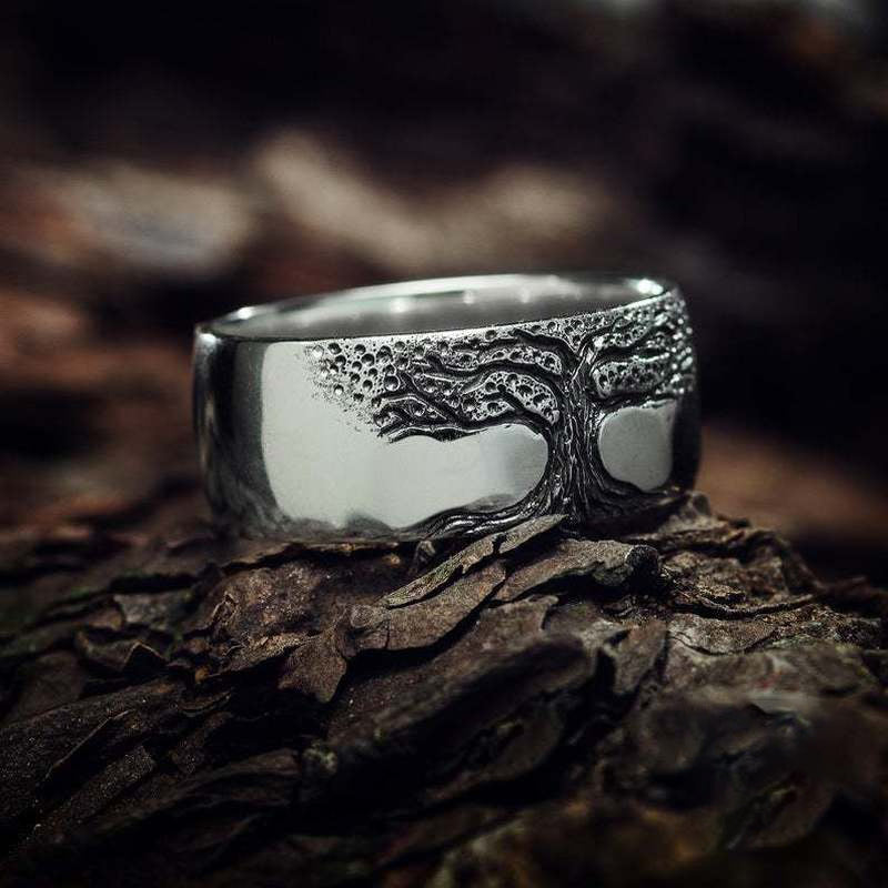Ring für Damen | Silber | Gold | Lebensbaum | Stilvoll | Luxuriös-Silber-49mm-Luzern Mode