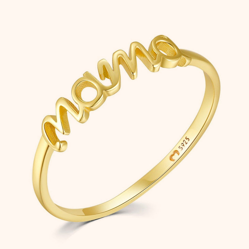 Damenring | Mama Silber Langlebig Geschenk Stilvoll Vielseitig Einzigartig-Gold-5-Luzern Mode