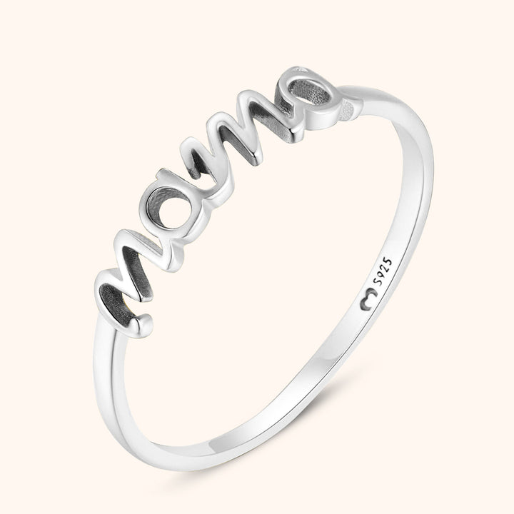 Damenring | Mama Silber Langlebig Geschenk Stilvoll Vielseitig Einzigartig-Silber-5-Luzern Mode