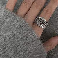 Silberner Offener Ring | Verstellbar Perlen Stilvoll Langlebig Einzigartig-Luzern Mode