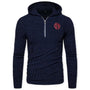 Herren Strickpullover mit Reißverschluss - Weiches Material-Marineblau-S-Luzern Mode