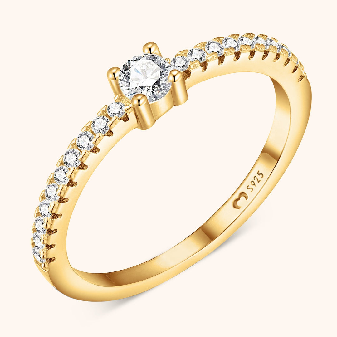 Ring mit Steinen | Zirkonia Stilvoll Silber Langlebig Vielseitig Gold-Gold-5-Luzern Mode