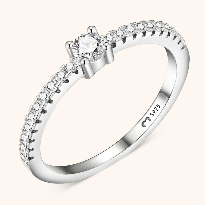 Ring mit Steinen | Zirkonia Stilvoll Silber Langlebig Vielseitig Gold-Silber-5-Luzern Mode
