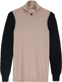 Herren Strickjacke mit Kontrastärmeln aus Wolle-Luzern Mode