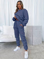 Damen Jogginganzug Set: Bequemes Hoodie und Jogger Outfit-Dunkelblau-S-Luzern Mode