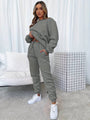 Damen Jogginganzug Set: Bequemes Hoodie und Jogger Outfit-Grau-S-Luzern Mode