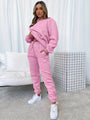 Damen Jogginganzug Set: Bequemes Hoodie und Jogger Outfit-Rosa-S-Luzern Mode