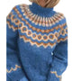 Norwegerpullover Damen Strickmuster Wintermode Online Shop-Blau-S-Luzern Mode