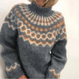 Norwegerpullover Damen Strickmuster Wintermode Online Shop-Grau-S-Luzern Mode