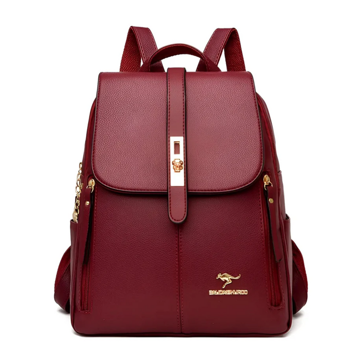 Damen Rucksack Leder - Eleganter City Backpack Alltag-Burgunderrot-Luzern Mode