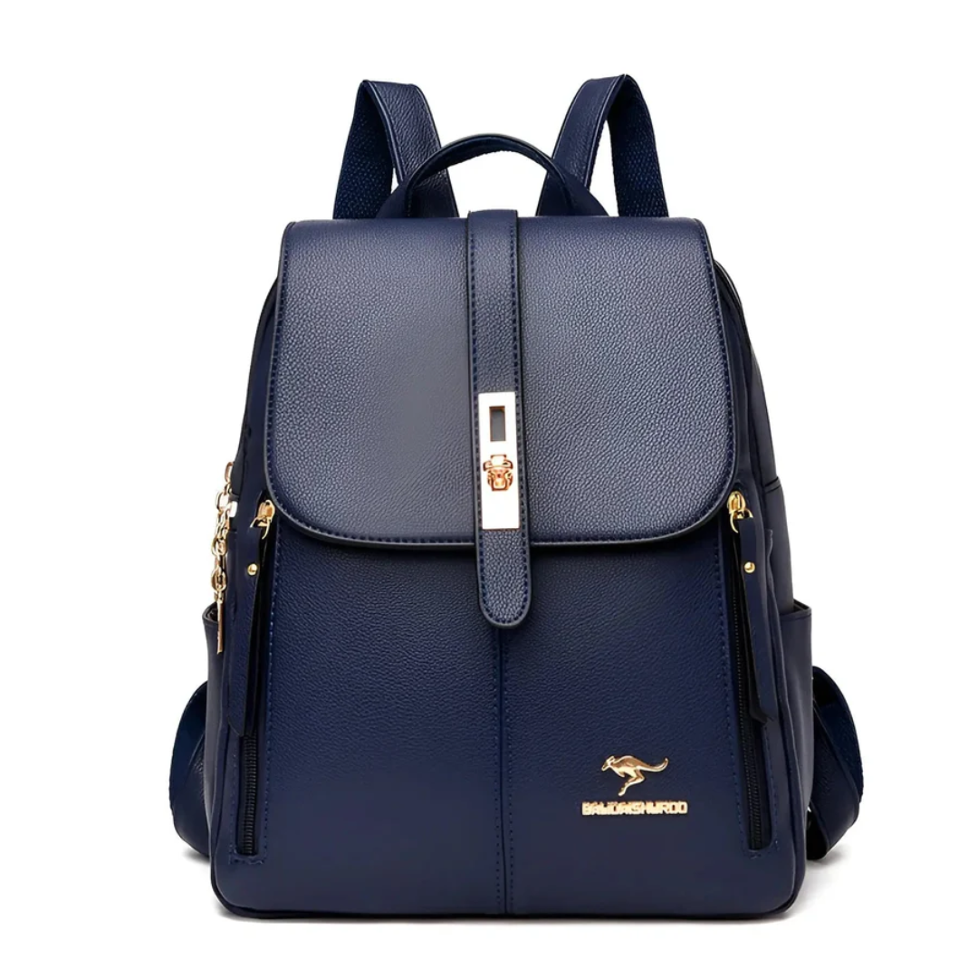 Damen Rucksack Leder - Eleganter City Backpack Alltag-Dunkelblau-Luzern Mode