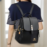 Damen Rucksack Leder - Eleganter City Backpack Alltag-Schwarz-1-Luzern Mode