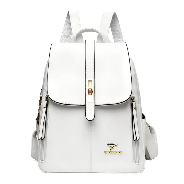 Damen Rucksack Leder - Eleganter City Backpack Alltag-Weiß-Luzern Mode