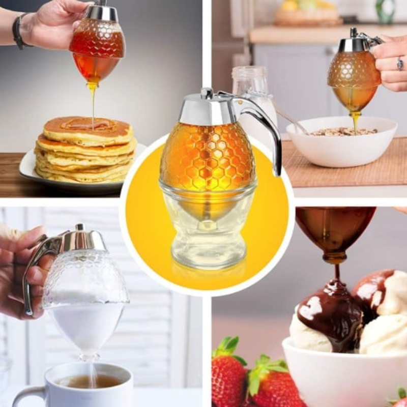 Honigspender | Tropffrei – Praktisch – Stilvoll – Transparent – Langlebig-Luzern Mode