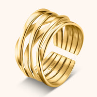 Damenring | Verstellbar One Size Stilvoll Verzweigt Einzigartig Silber-Gold-Luzern Mode