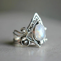 Ring für Damen | Mondstein | Statement | Vintage | Stilvoll | Silber-Luzern Mode