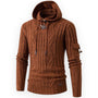 Herren Strickpullover mit Kapuze - Modischer Hoodie Style-Braun-S-Luzern Mode