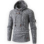 Herren Strickpullover mit Kapuze - Modischer Hoodie Style-Hellgrau-S-Luzern Mode