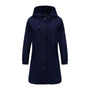 Damen Übergangsjacke mit Kapuze und Knöpfen - Elegant-Blau-S-Luzern Mode