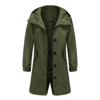 Damen Übergangsjacke mit Kapuze und Knöpfen - Elegant-Luzern Mode