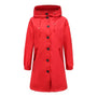 Damen Übergangsjacke mit Kapuze und Knöpfen - Elegant-Rot-S-Luzern Mode