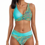 Zweiteiliger Damen Bikini | Figurformend | Sommer Strandlook | Stylisch Schwimmen-Ozean Blau-S-Luzern Mode