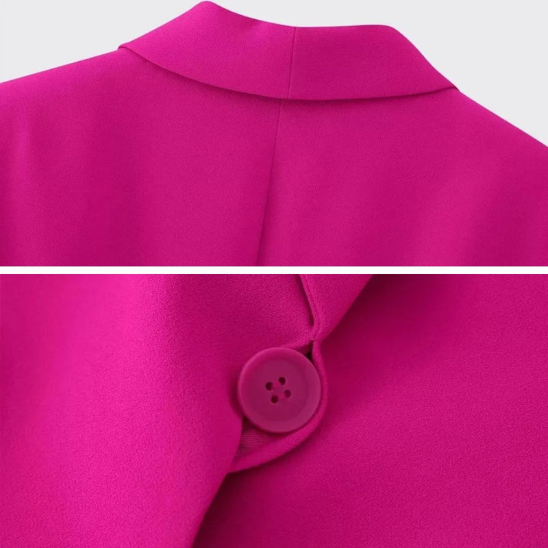 Eleganter Damenblazer mit Gürtel und passender Hose-Luzern Mode