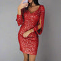 Elegantes Damenkleid mit Pailletten und V-Ausschnitt-Rot-S-Luzern Mode