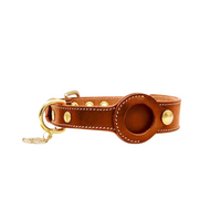 Halsband für Haustiere | AirTag-Halter | Echtleder | Komfort | Sicherheit-Braun-S (30-37cm)-Luzern Mode