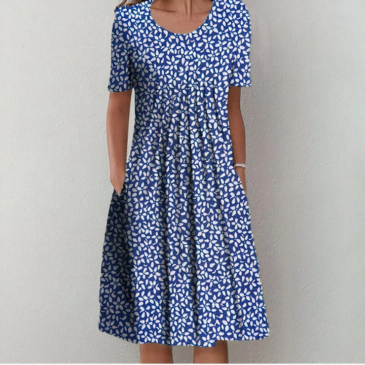 -Blau mit Blumen-XS-Luzern Mode