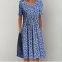 -Blau mit Blumen-XS-Luzern Mode