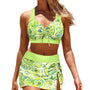 Bikini-Set | Mit Rock | Leicht | Mehrfarbig | Verstellbar | Zweiteilig-Gelb-S-Luzern Mode