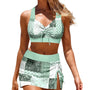 Bikini-Set | Mit Rock | Leicht | Mehrfarbig | Verstellbar | Zweiteilig-Grün-S-Luzern Mode