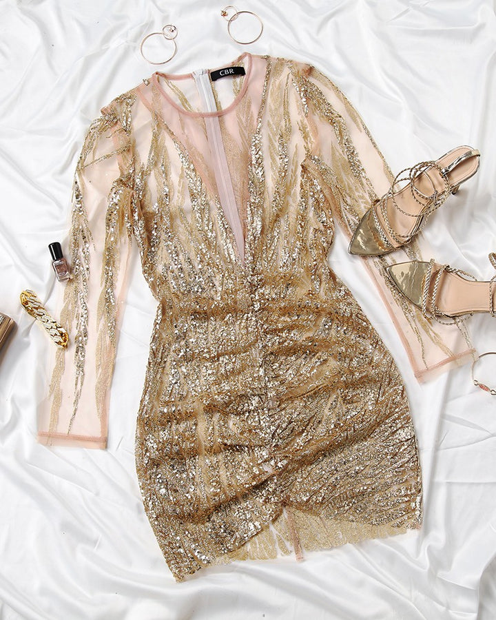 Glamouröses Paillettenkleid für Partys und Events Damen-Luzern Mode