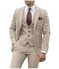 Herren Anzug Set Slim Fit Business Hochzeit Anzugmode-Beige-XS-Luzern Mode
