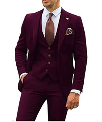 Herren Anzug Set Slim Fit Business Hochzeit Anzugmode-Schwarz-XS-Luzern Mode
