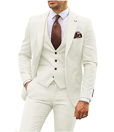Herren Anzug Set Slim Fit Business Hochzeit Anzugmode-Weiß-XS-Luzern Mode