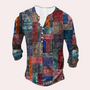 Herren Sweatshirt | Mehrfarbig | Knöpfe | Locker | Patches-Rot-S-Luzern Mode