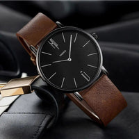 Herren Armbanduhr | Formell | Stilvoll | Luxuriös | Leder | Langlebig | Vielseitig | Rund-Braun/Schwarz-Luzern Mode