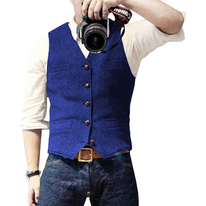 Herren Weste Anzugmode - Elegante Freizeitweste Online-Blau-S-Luzern Mode