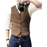 Herren Weste Anzugmode - Elegante Freizeitweste Online-Braun-S-Luzern Mode