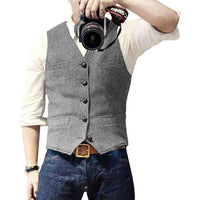 Herren Weste Anzugmode - Elegante Freizeitweste Online-Grau-S-Luzern Mode