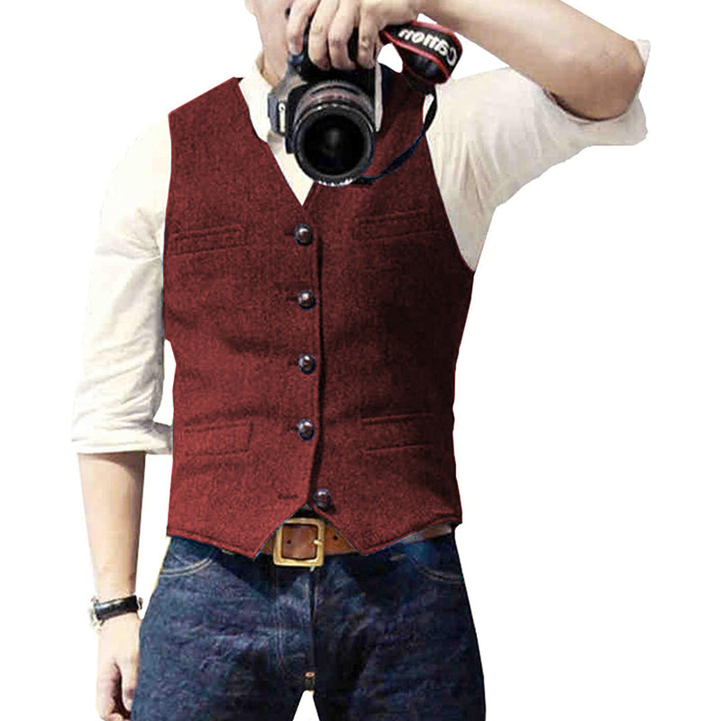 Herren Weste Anzugmode - Elegante Freizeitweste Online-Rot-S-Luzern Mode