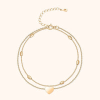 Fußkettchen | Schmuck Silber Herz Dezent Langlebig Stilvoll Vielseitig-Gold-Luzern Mode